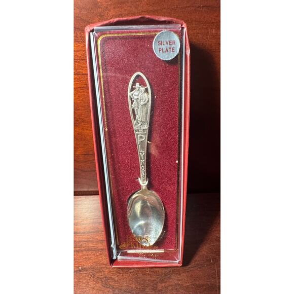 Vintage Bates & Klinke Sterling Silver Plymouth Mass. Spoon 4¼" New in Box - Picture 1 of 6